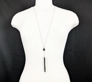Linea by Louis Dell'Olio Necklace Silver Tone Y Bar Serpentine Chain